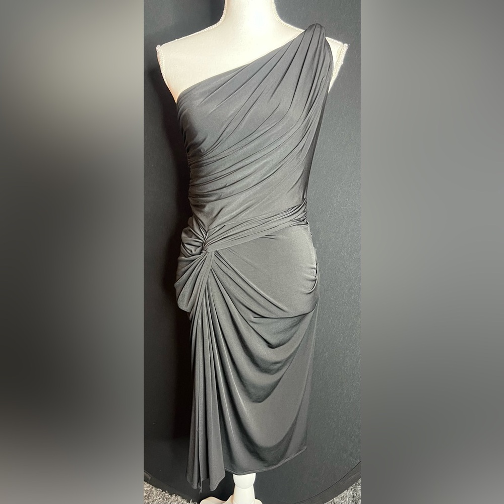 Maggy London Charcoal Asymmetrical Dress